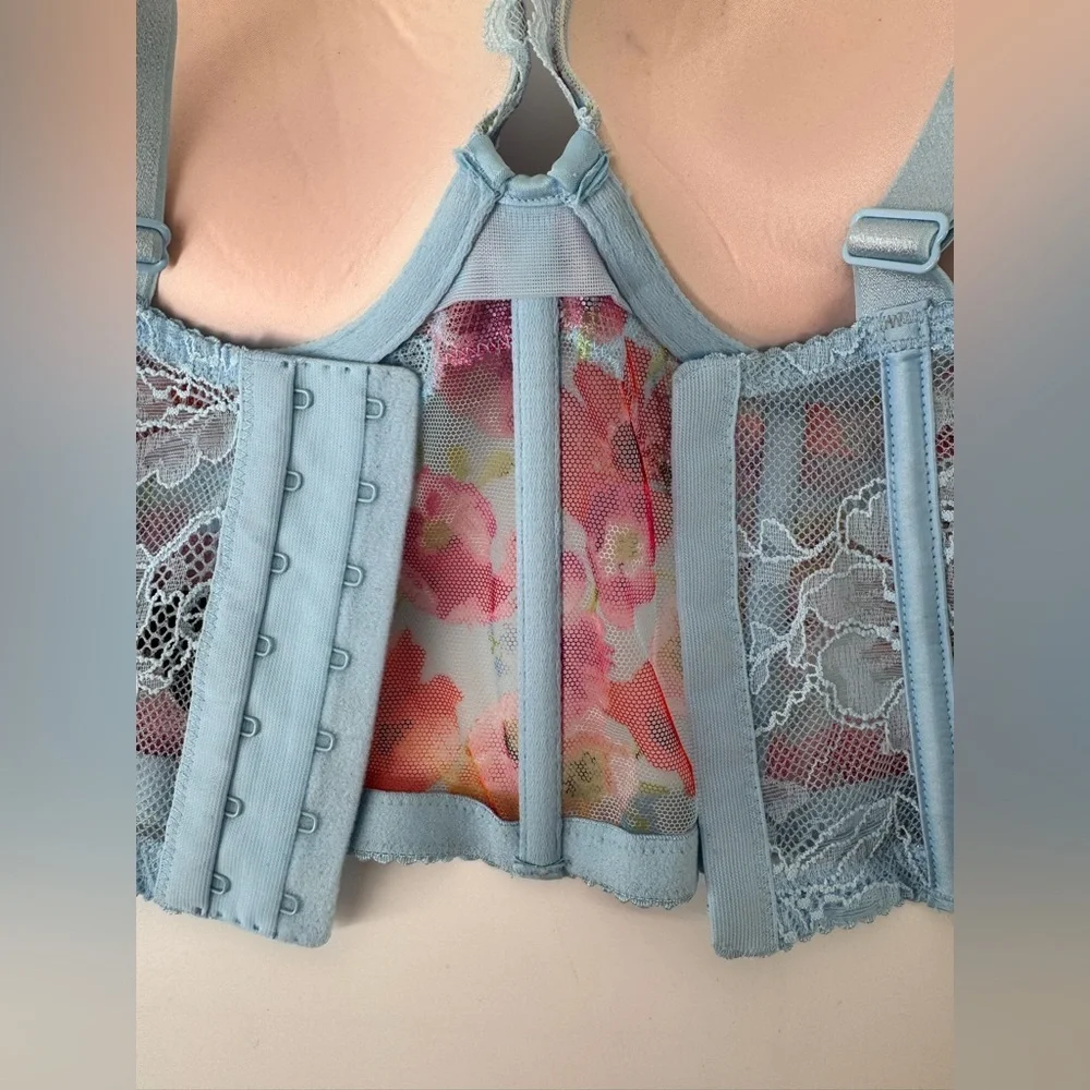 Victoria Secret Corset Bustier SEXY Satin Shine Strap Push-Up Bra Top 34B - Picture 7 of 8